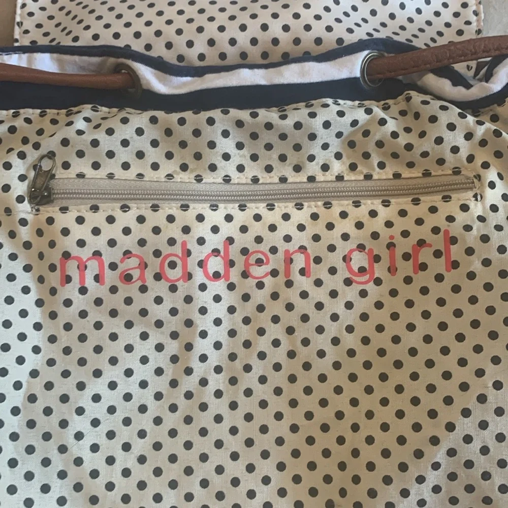 NWOT - Madden Girl Brown and Navy Striped Backpack